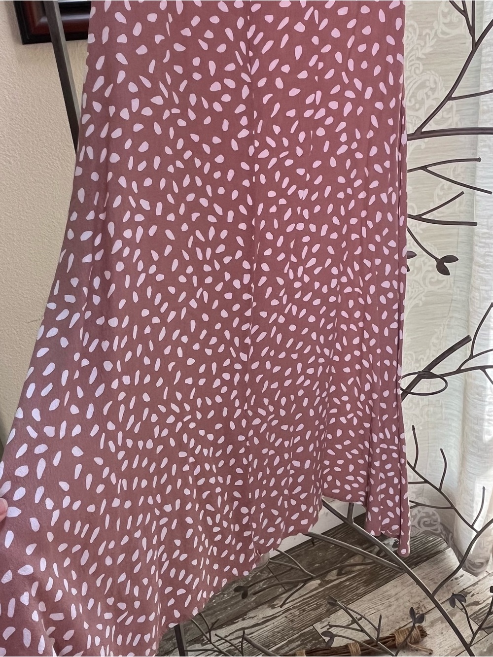 Franklin Print Puff Sleeve Midi Dress Mocha Size 2 - Picture 10 of 15
